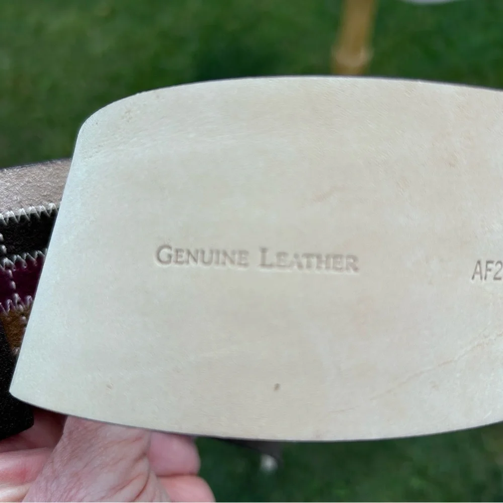 Saks Fifth Ave Genuine Leather Wide Multicolor Belt